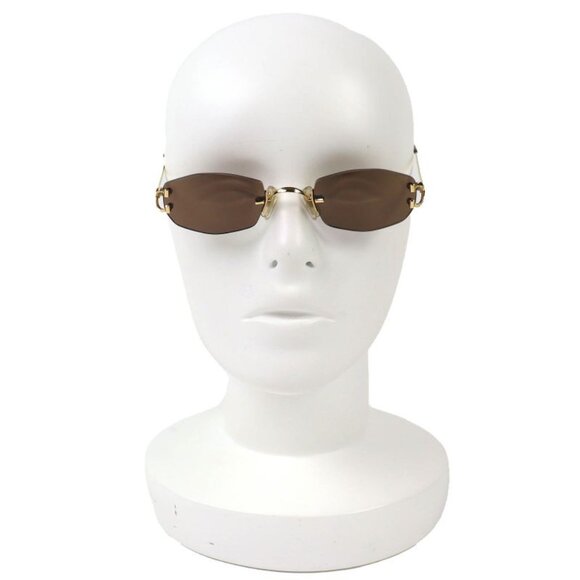 Cartier 2 C Decor Two Point Rimless Sunglasses Gold Bold 22 135 Demo Lens main image 7